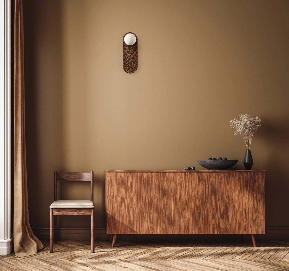 Oval wall lamp LEGRA brown