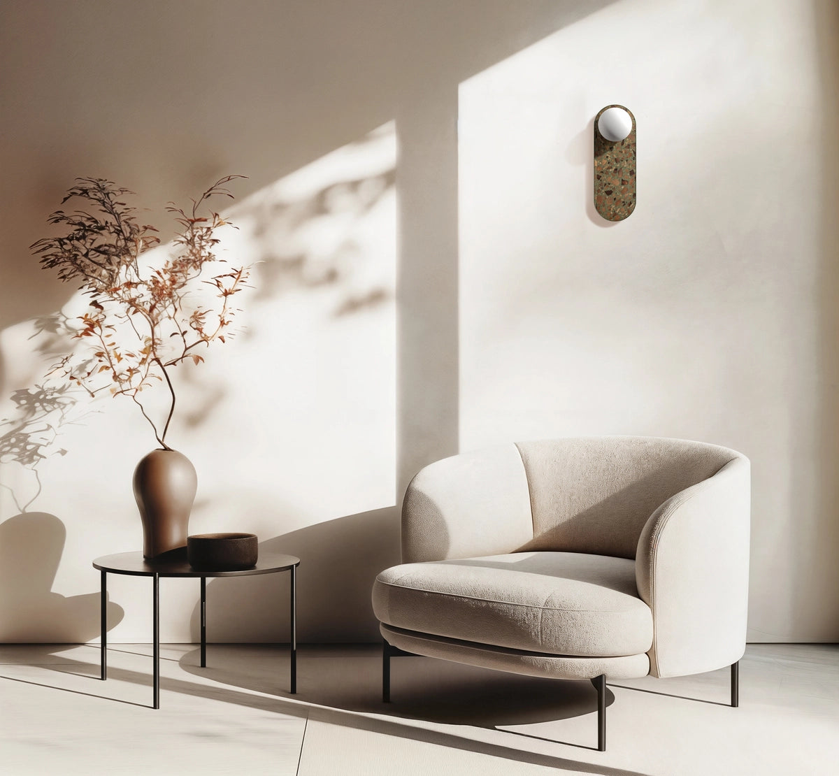 Ovale wandlamp LEGRA salie
