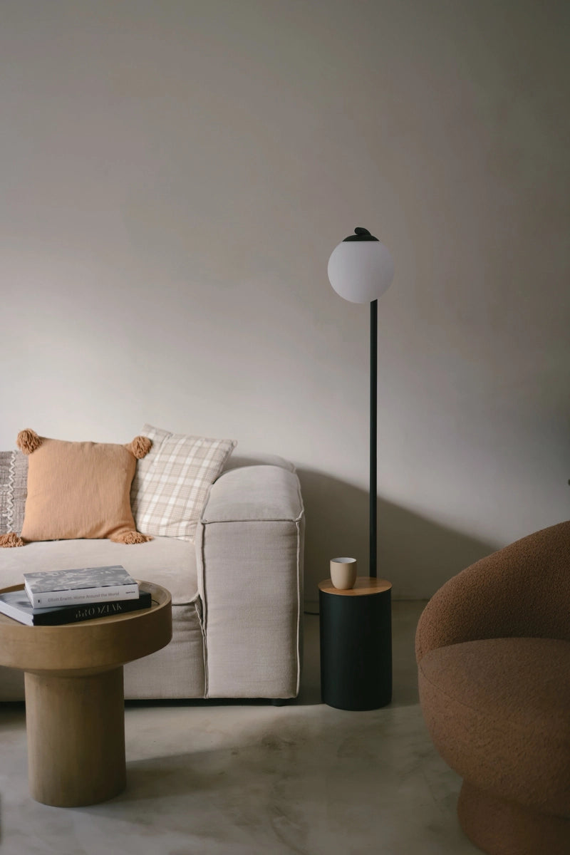 Stehlampe mit Tisch BOTANICA DECO XL schwarz