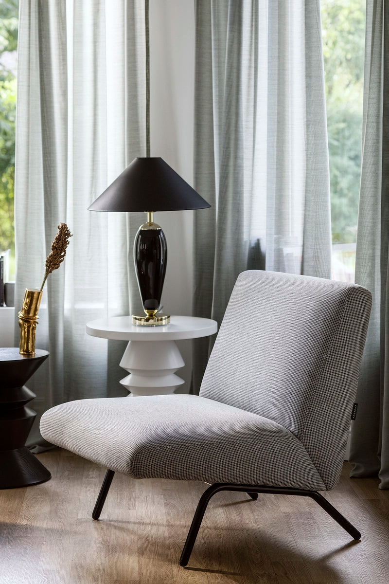 REA table lamp black with black base and gold finish