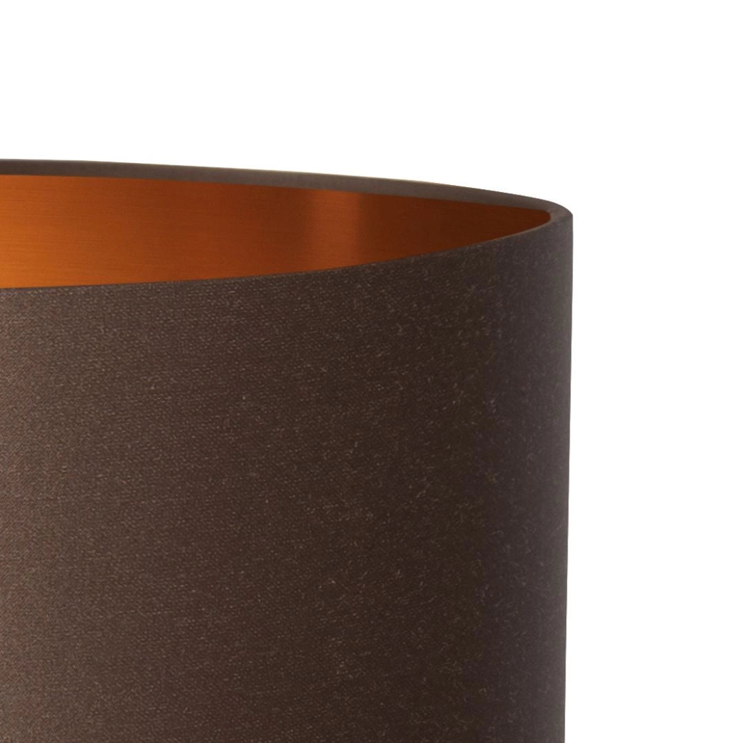 Tafellamp SALVADOR gerookt glas met een bruine kap en zwarte afwerking