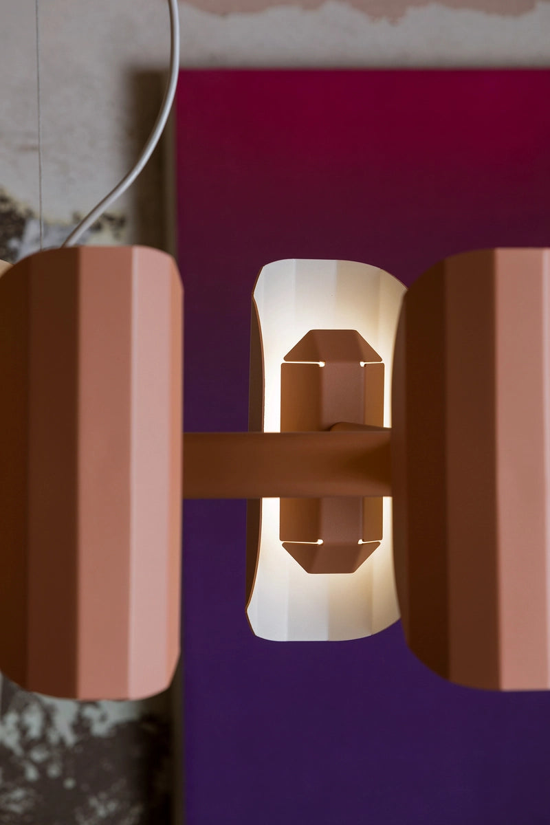 APOLIN multi-armed pendant lamp in broken pink