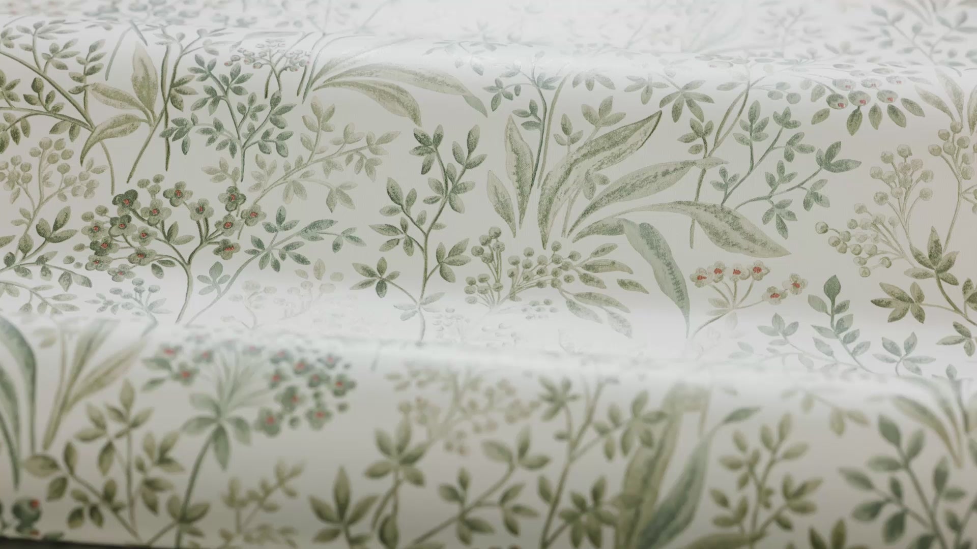 Vlies-Tapete mit pflanzlichem Muster NOCTURNE beige mit grün