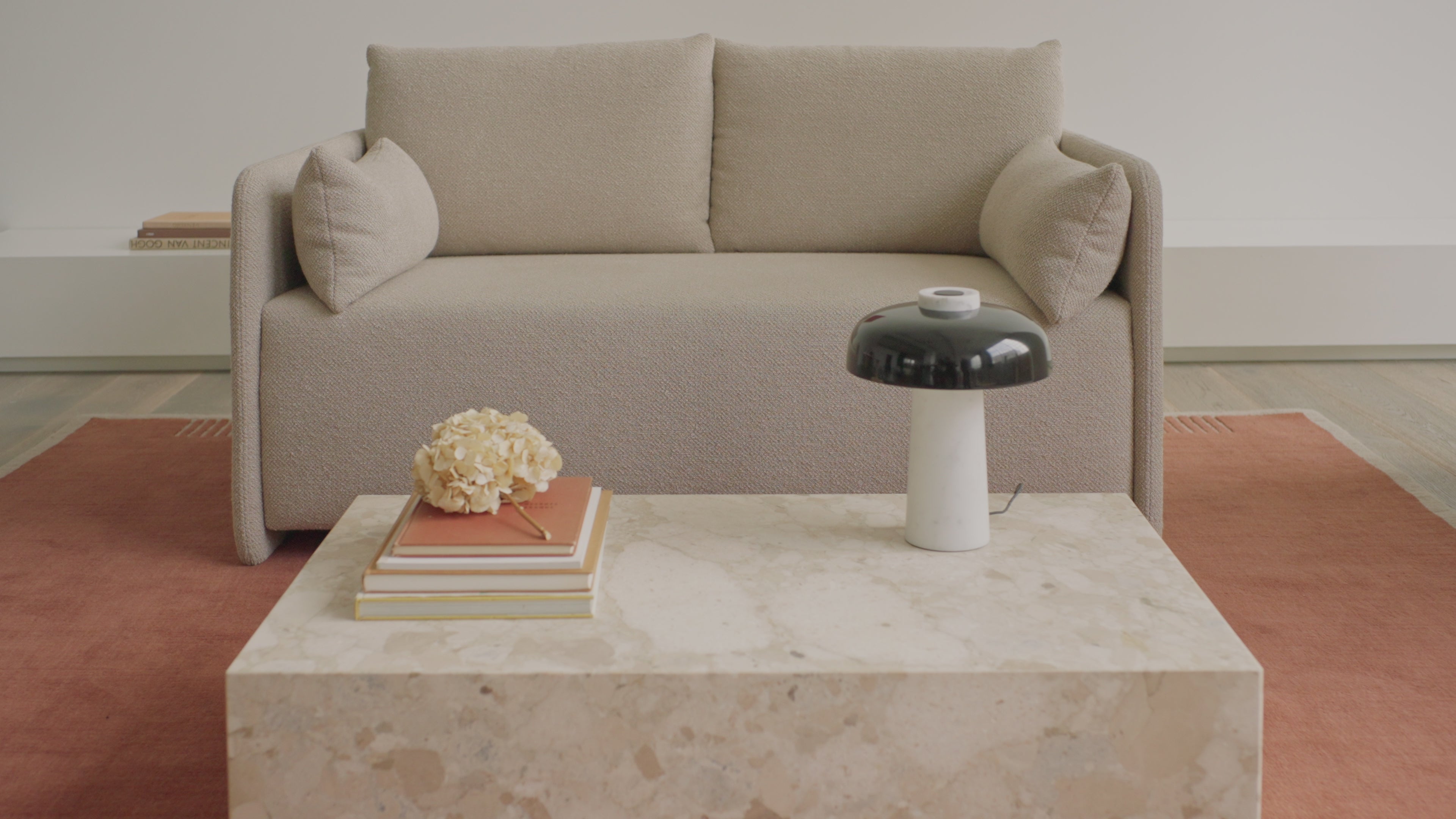 Sofa met slaapfunctie 3-zits OFFSET crème