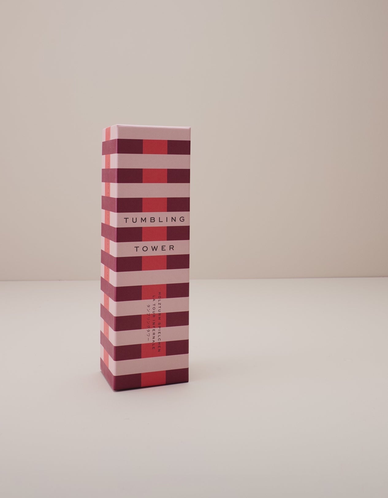 Gra strategische Yenga TUMBLING TOWER beige mit Rot