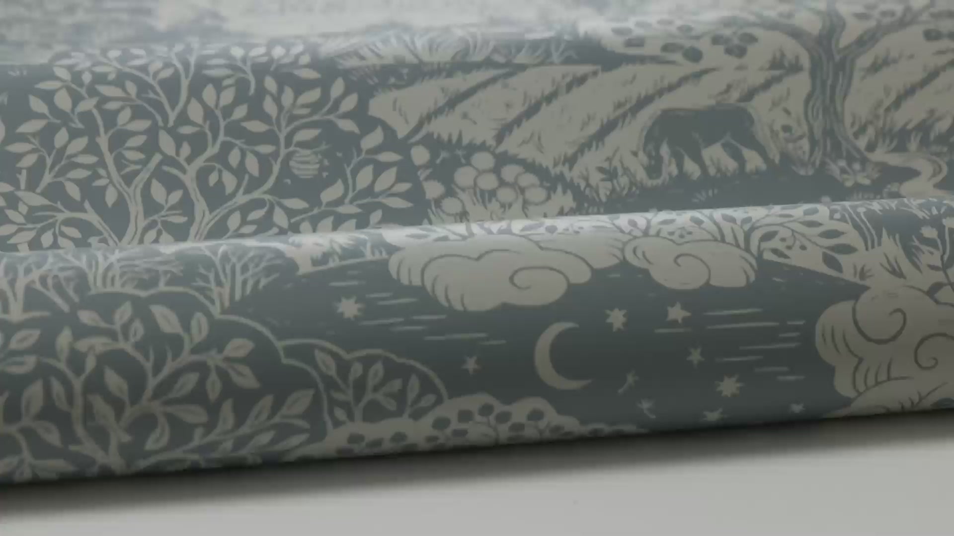 Kindertapijt met landschap SOLANGEN blauw met beige