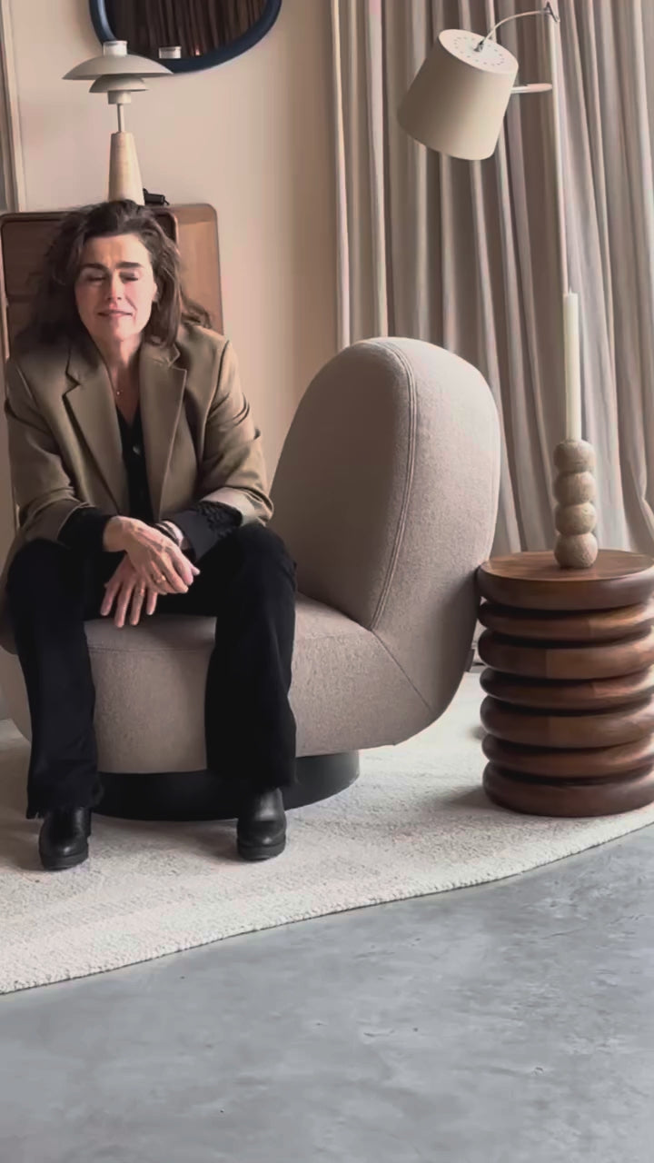 EDEN latte armchair with black base