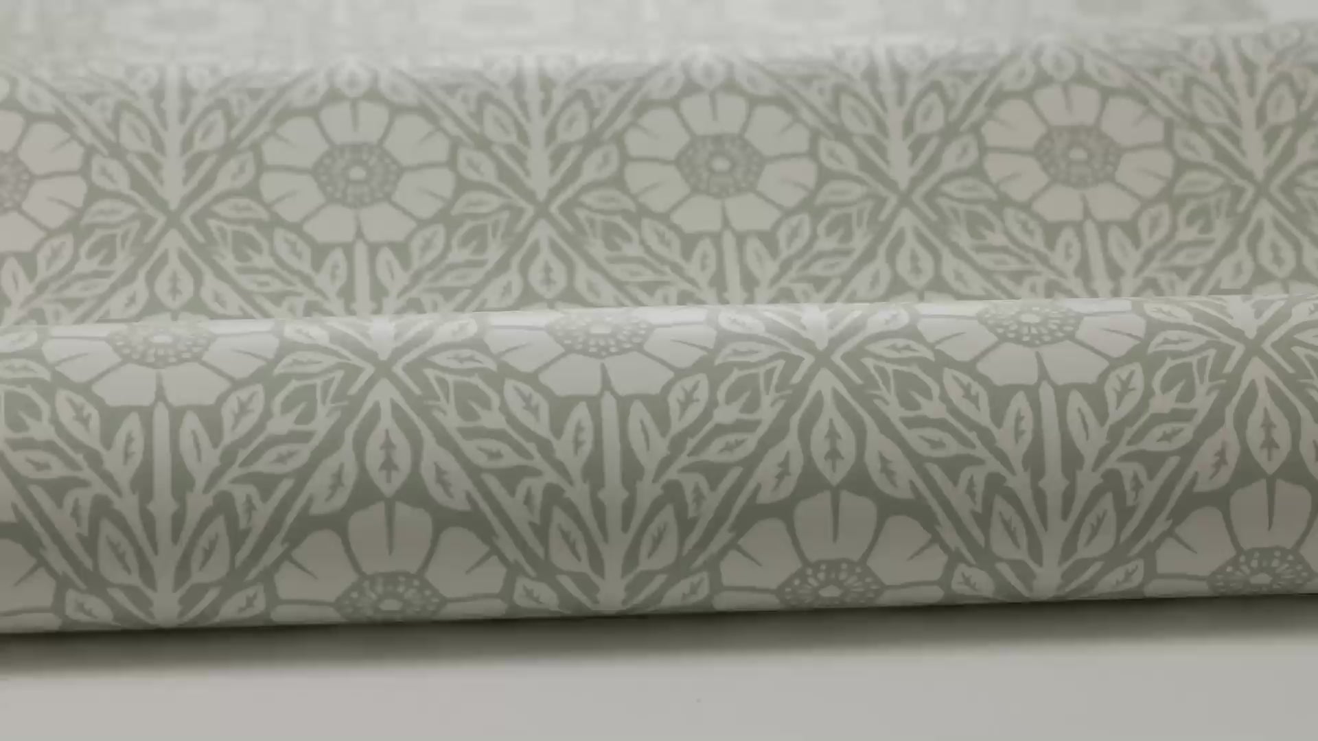 Behang met plantenmotief in bloemen NYPONROS groen met wit