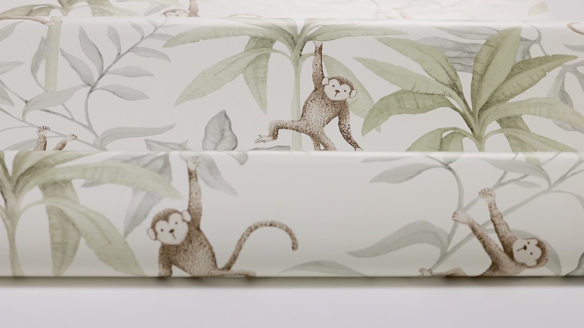 Kinder-Tapete mit Dschungelmotiv JUNGLE FRIENDS weiß