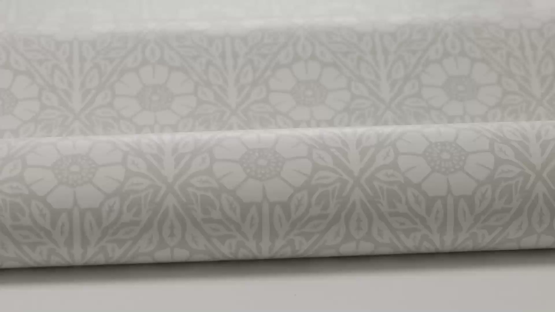 Floral Pattern Wallpaper NYPONROS Gray Beige with White