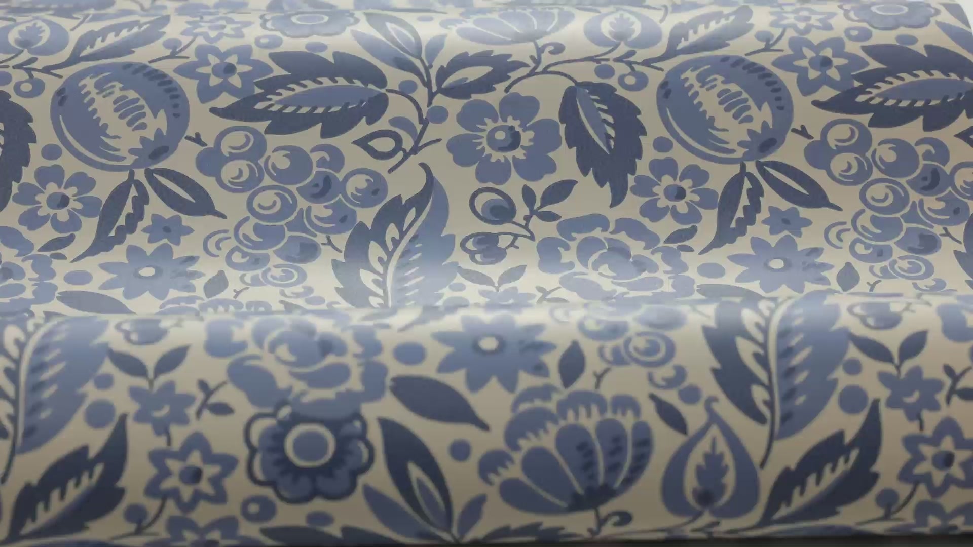 Behang met bloemenmotief ELISE blauw