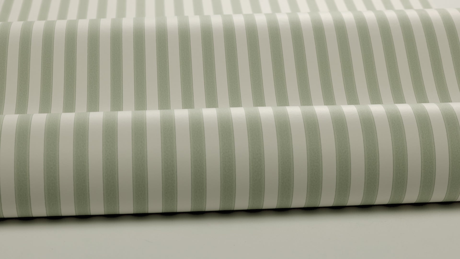 MÖLLE STRIPE Green and Beige Striped Wallpaper