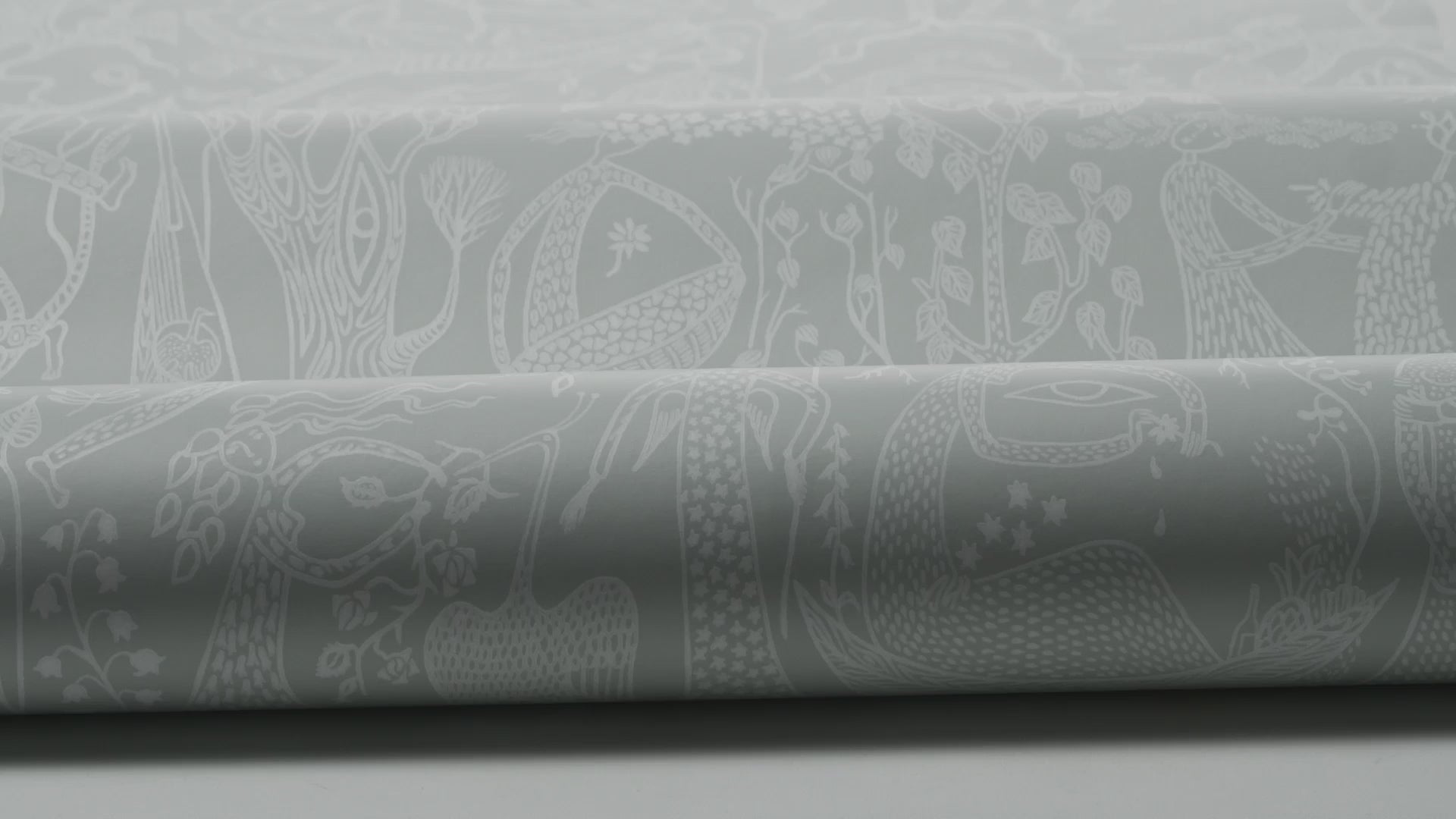 Tapete mit ethnischem Muster POEME D'AMOUR in Salbeigrün