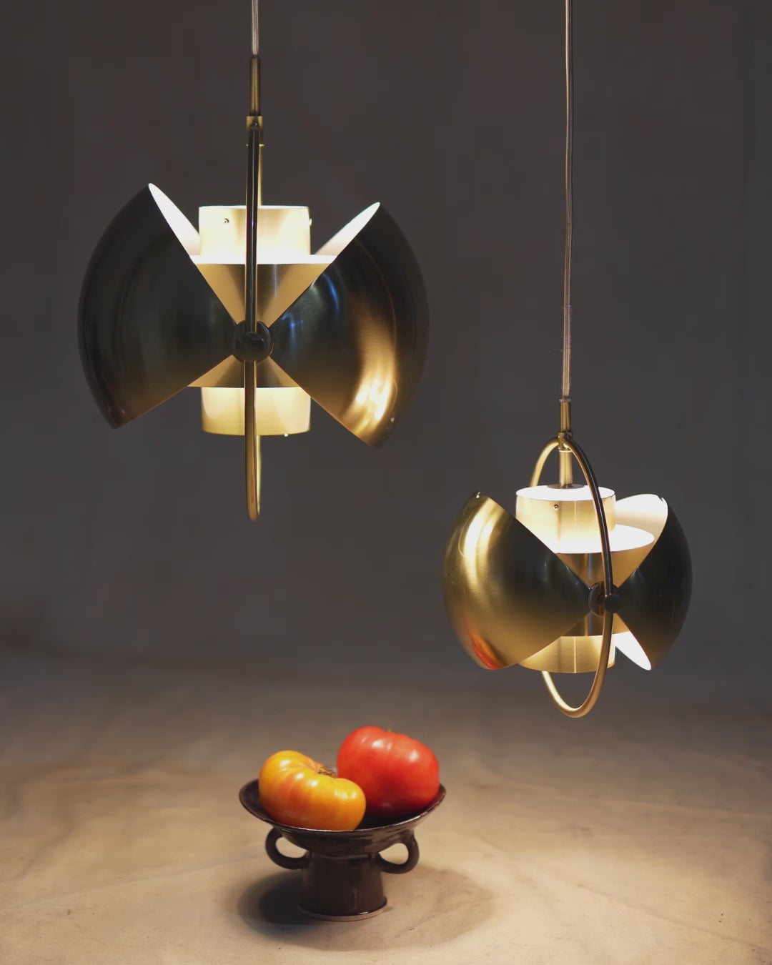 MULTI-LITE blue pendant lamp with brass