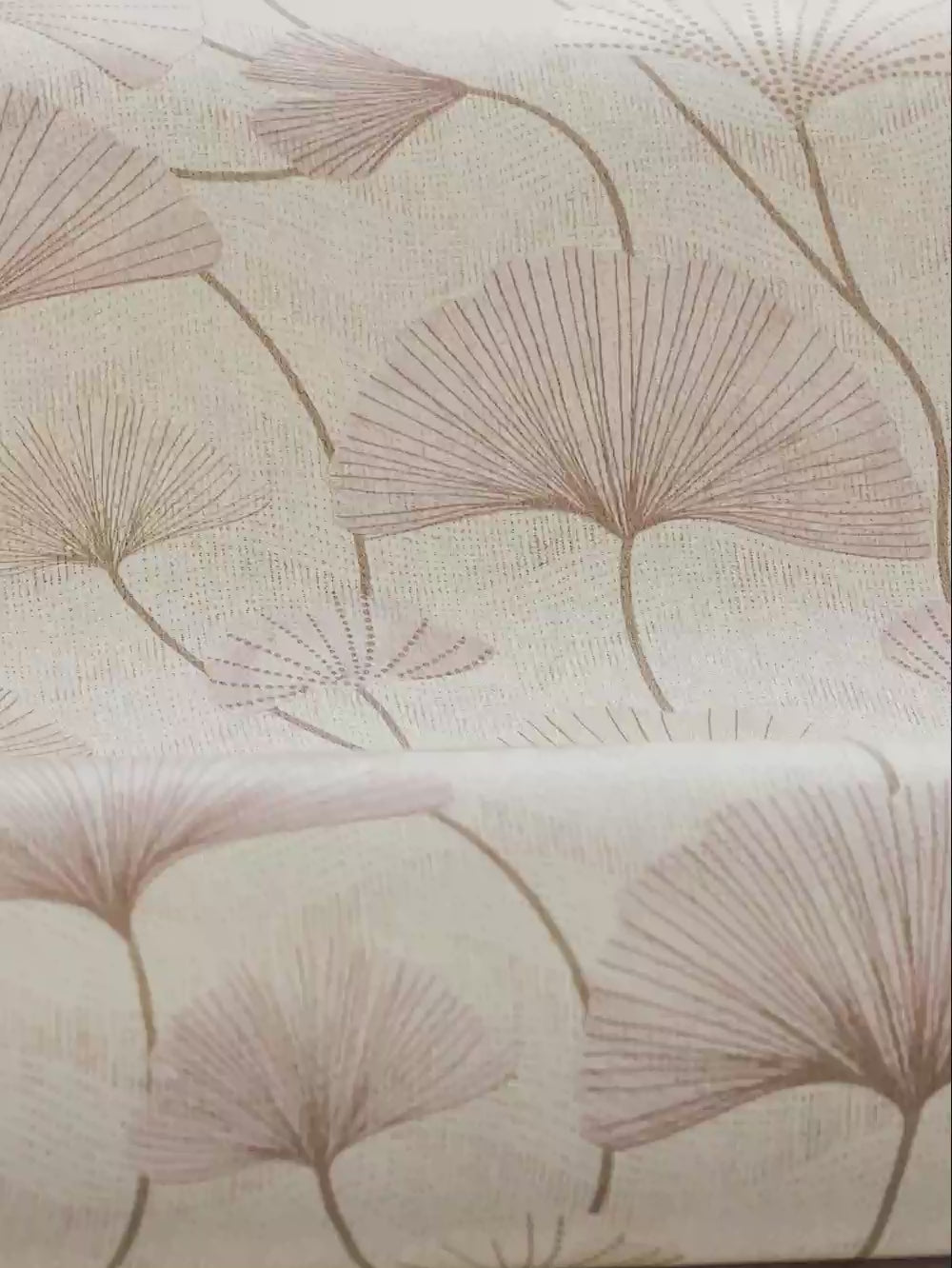 Structural wallpaper with a floral motif SOPHIA beige-pink
