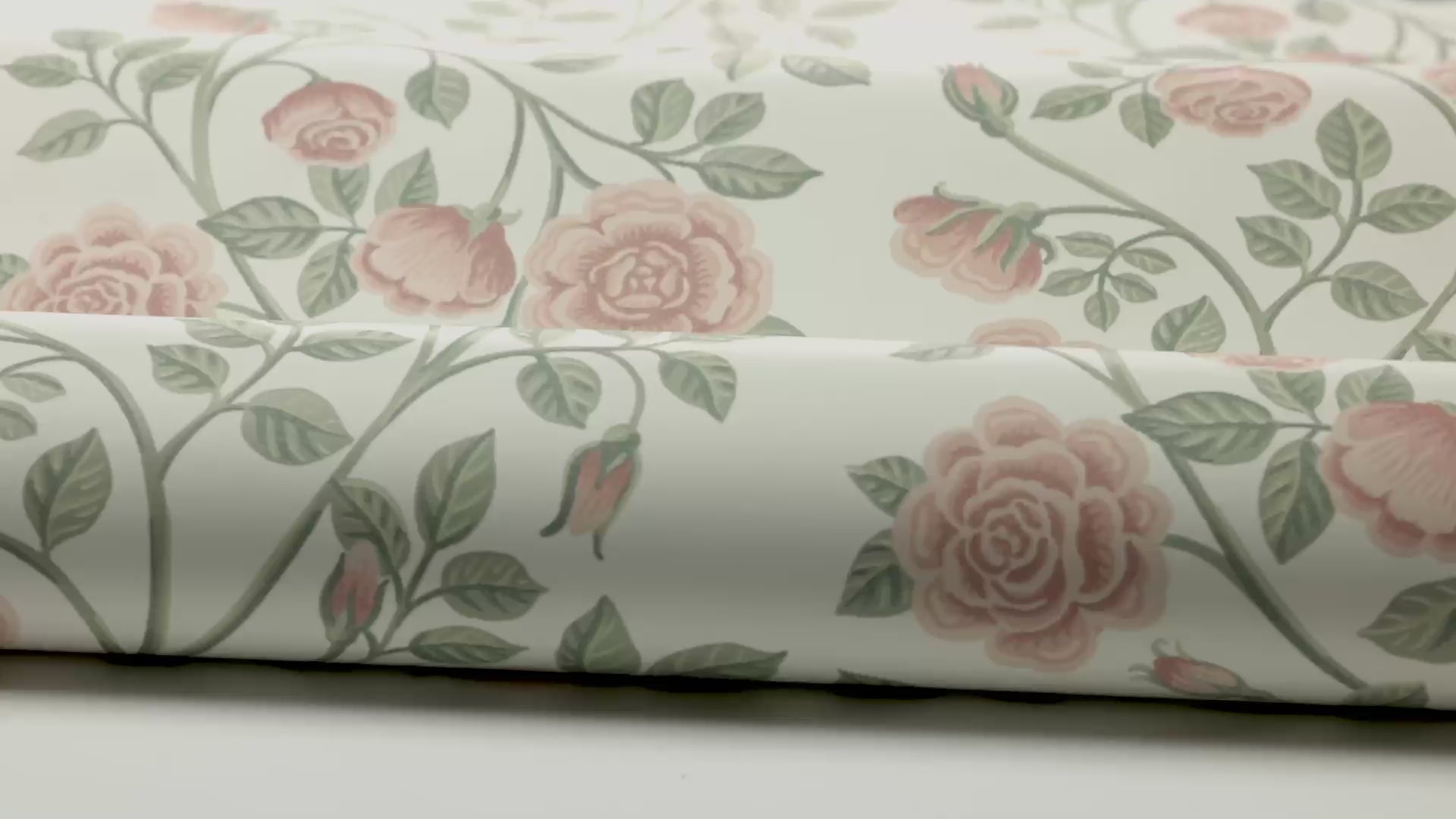 ELSA Floral Pattern Wallpaper in Beige with Pink
