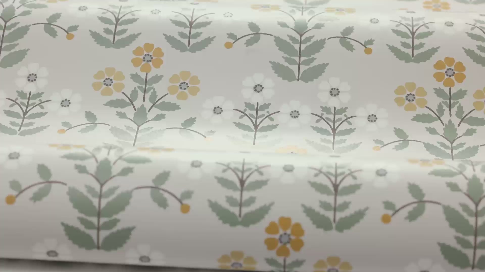 SIPPOR Floral Pattern Wallpaper in Gray Beige with Yellow