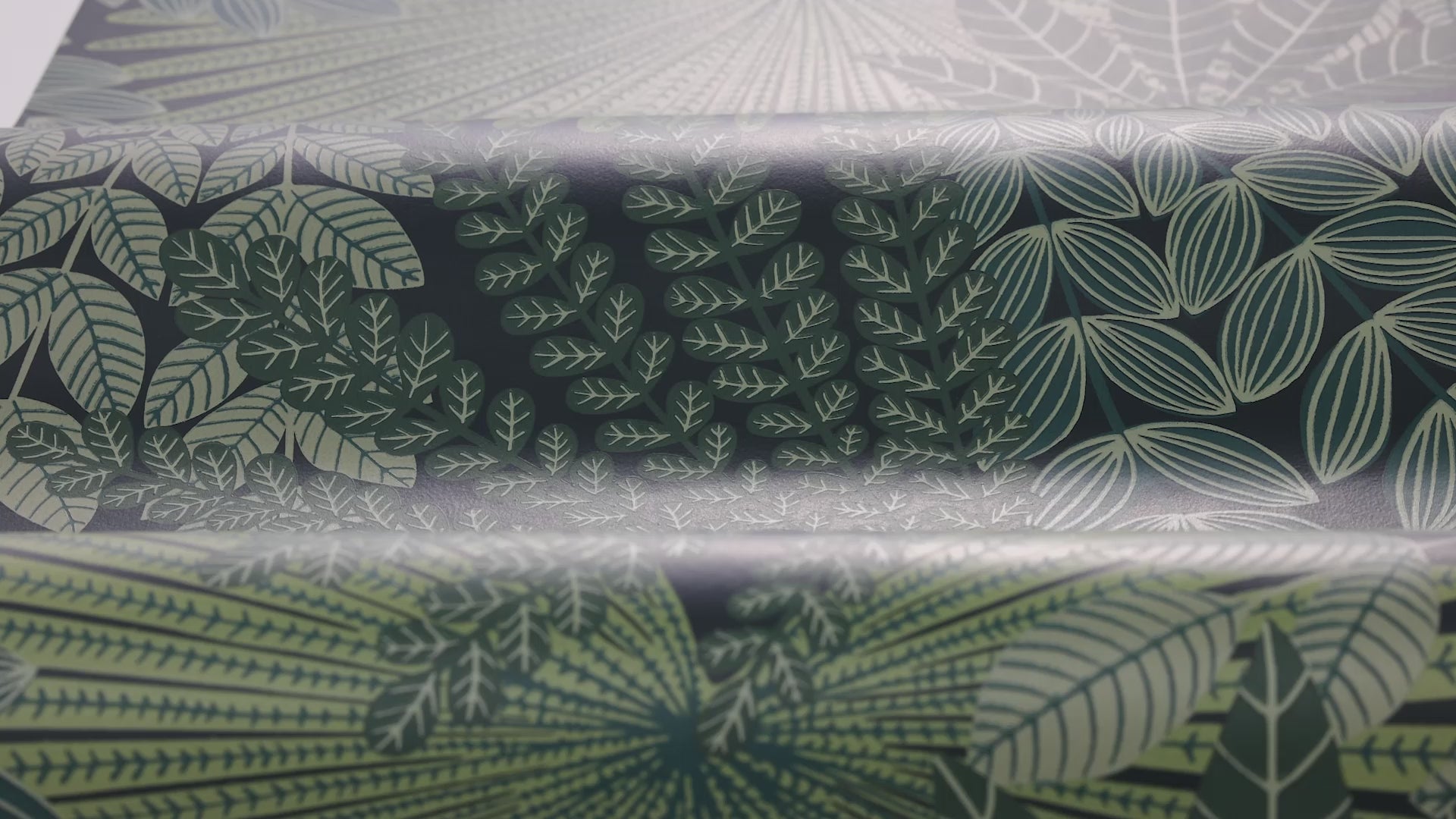 Green Velvet Leaves Plant Motif Wallpaper