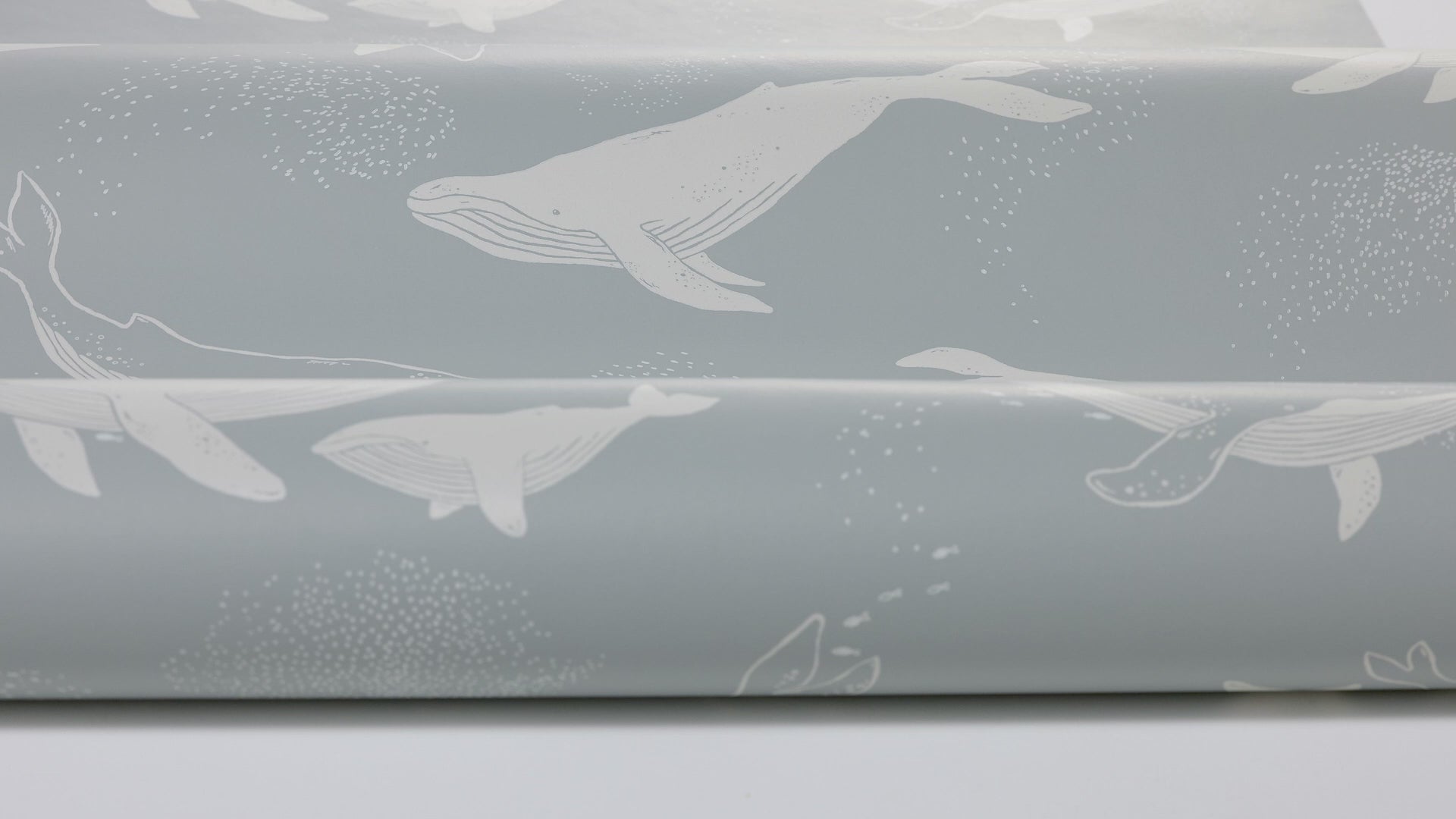 Kindertapijt met dierenmotief WHALES blauw met wit
