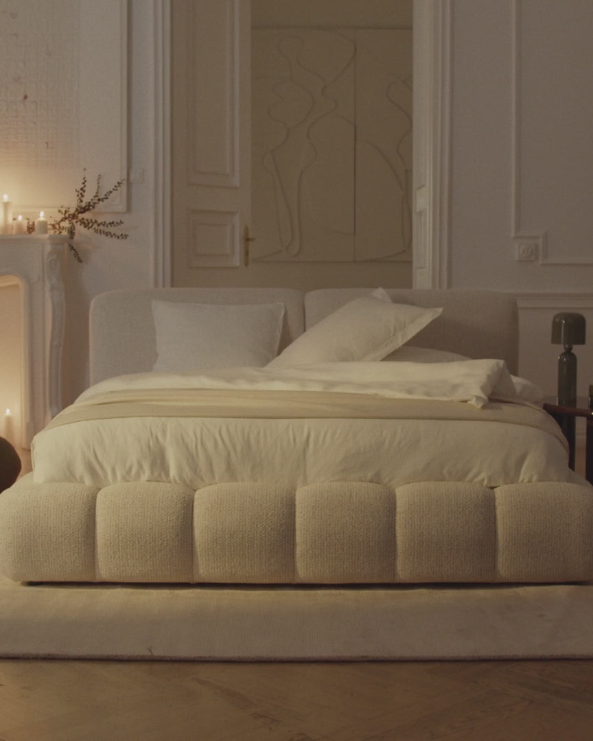 Bed SOLANGE lichtbeige melange
