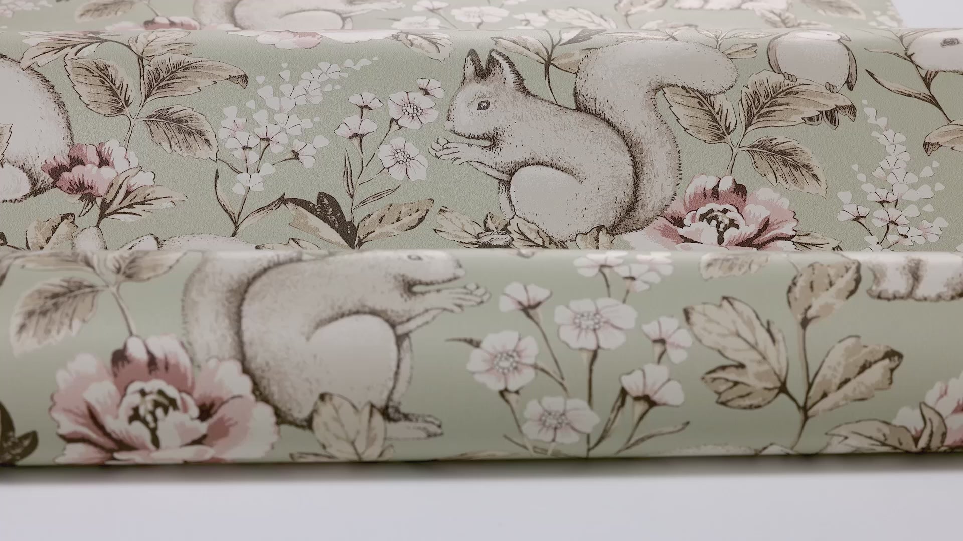 Kinderbehang met planten- en dierenmotief MAGIC FOREST lichtgroen