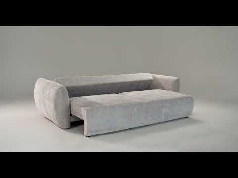 Sofa van fluweel met slaapfunctie MATERA zwart