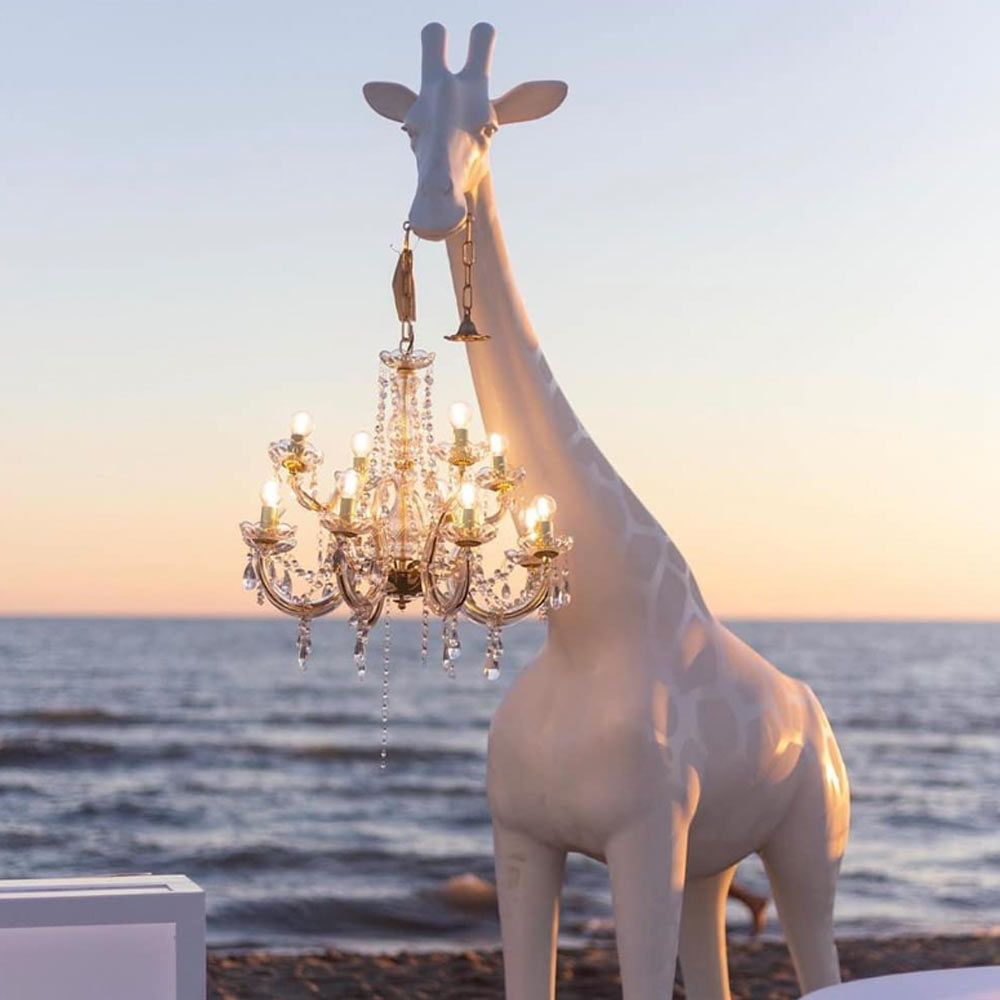 Buitenlamp GIRAFFE IN LOVE M roze