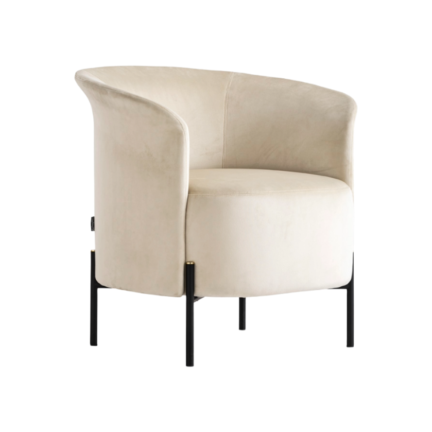RENDEZ VOUS upholstered armchair with black base