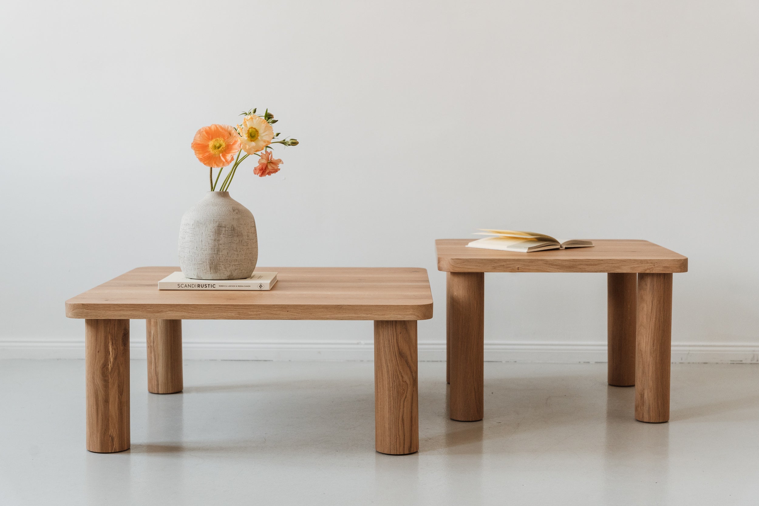 Set van salontafels ROLLO eikenhout