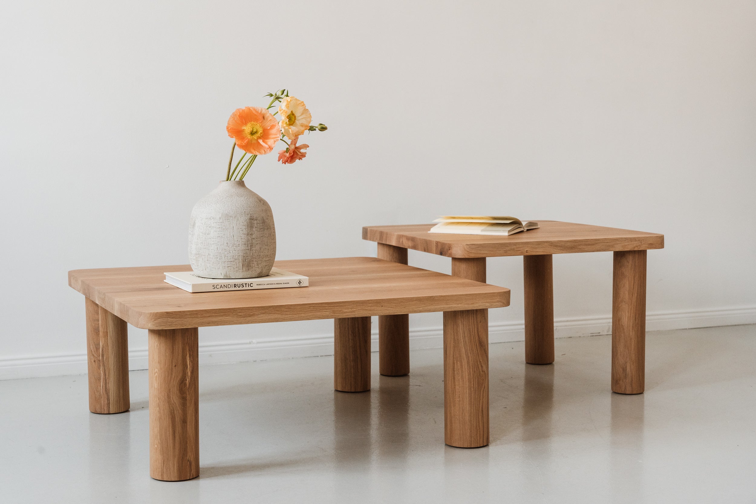 Set van salontafels ROLLO eikenhout
