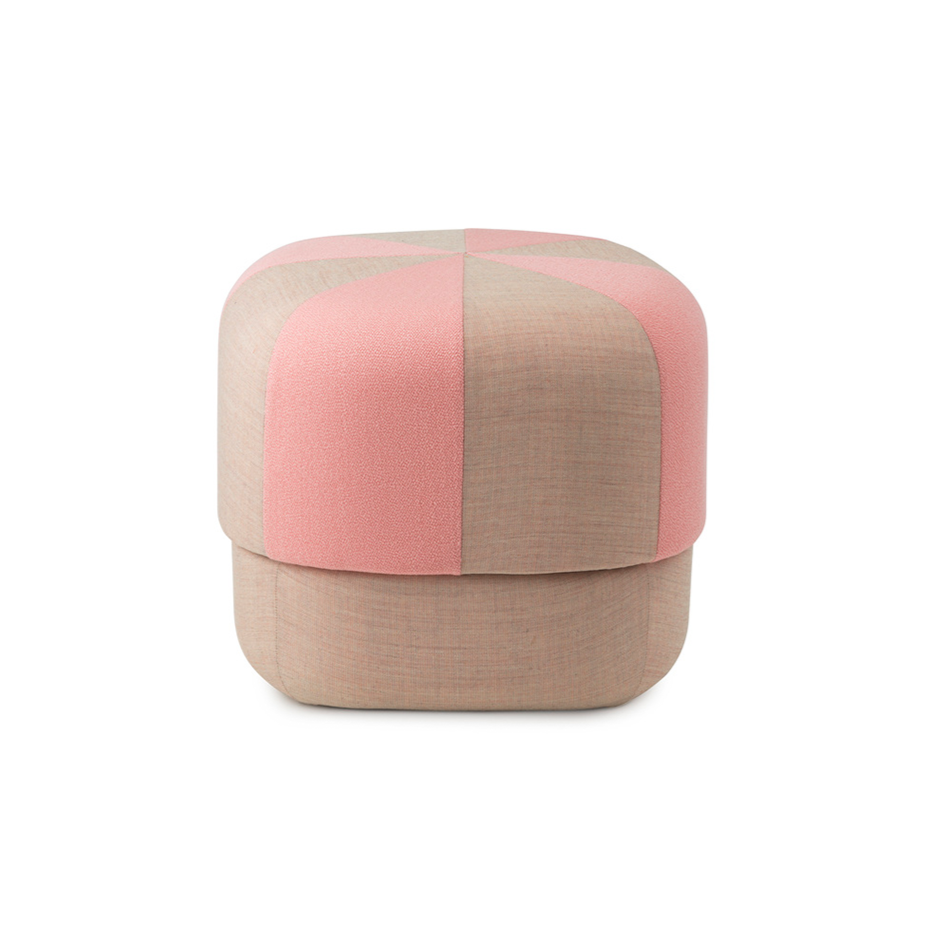 Puf CIRCUS DUO roze met beige