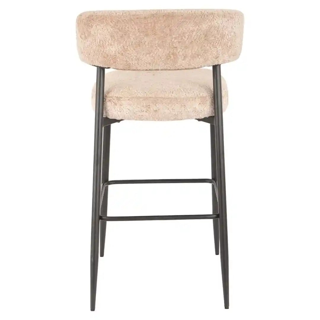 Hocker-Set ROCHELLE braun mit schwarzem Fuß