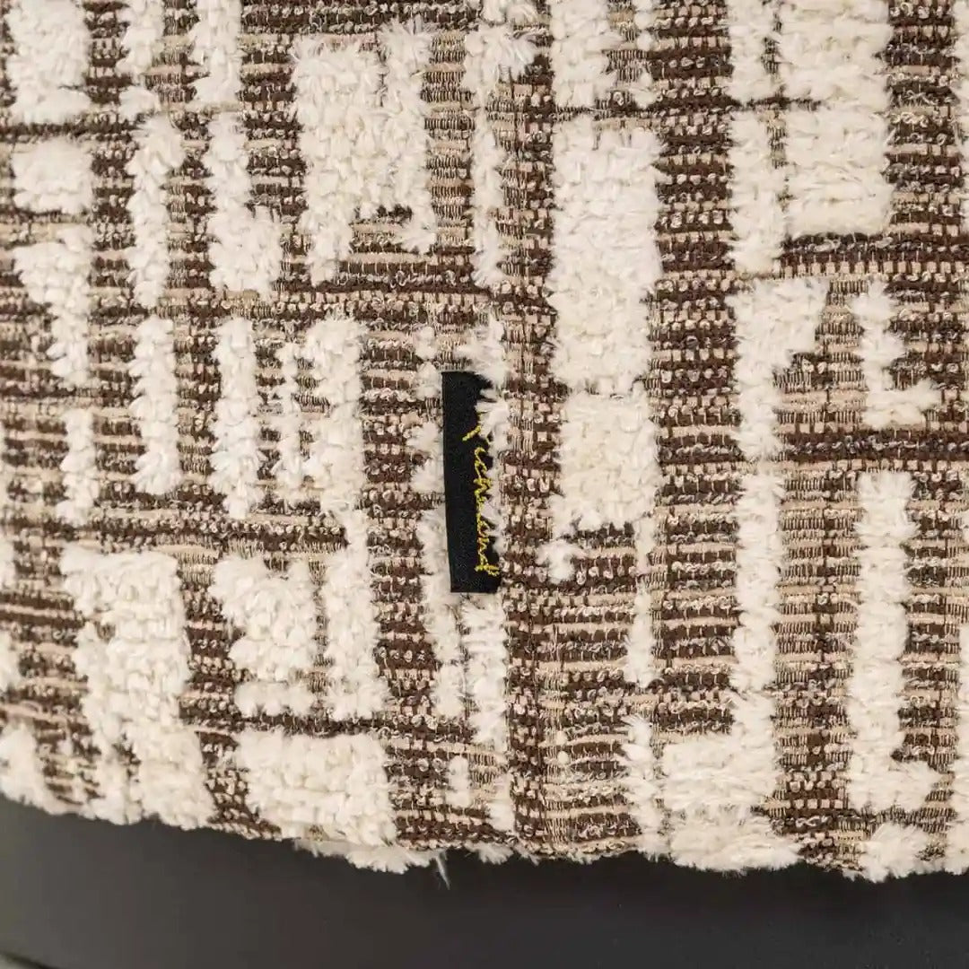 Puf LEXIE kremowy z brązowym