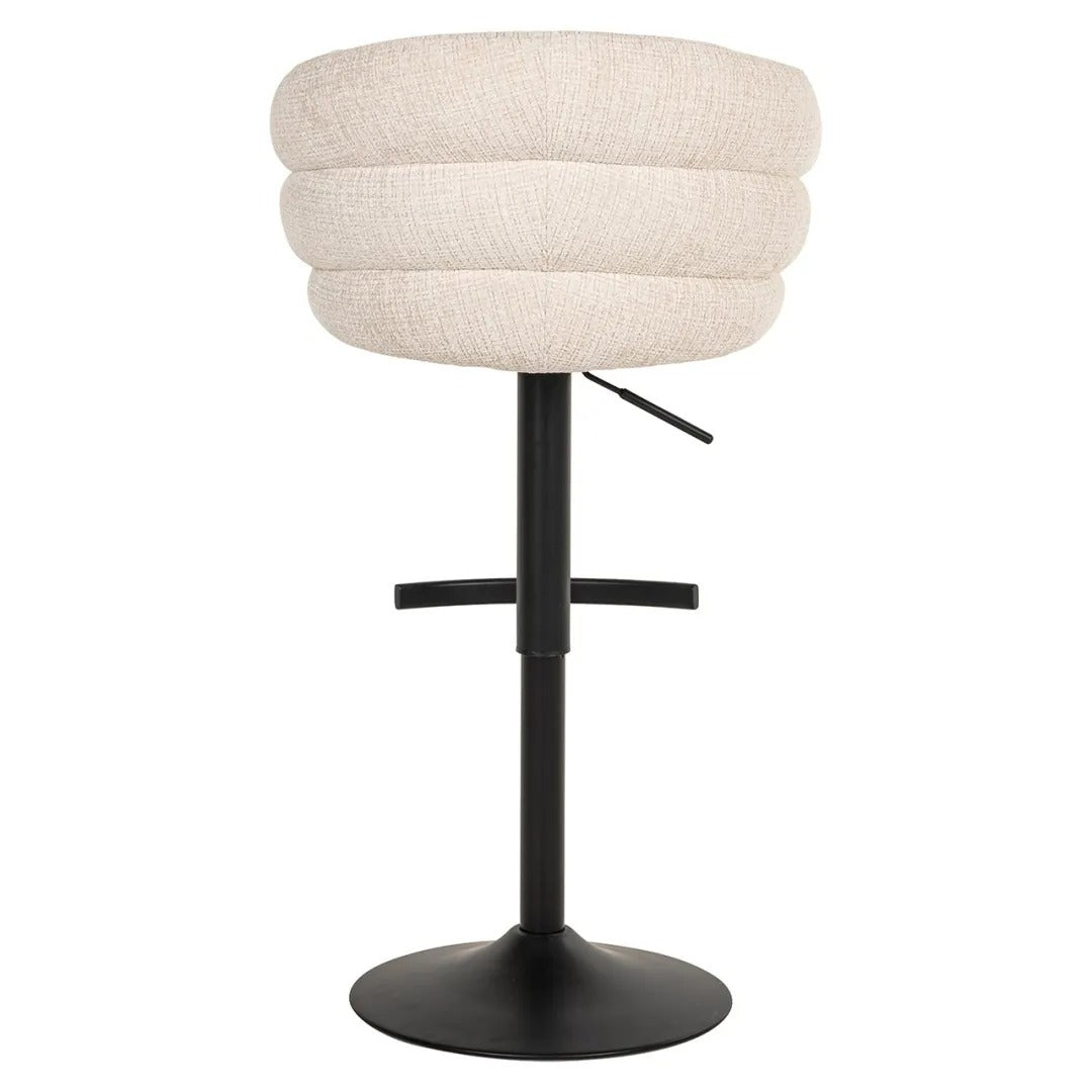 Beige bar stool NIKKI with a black base