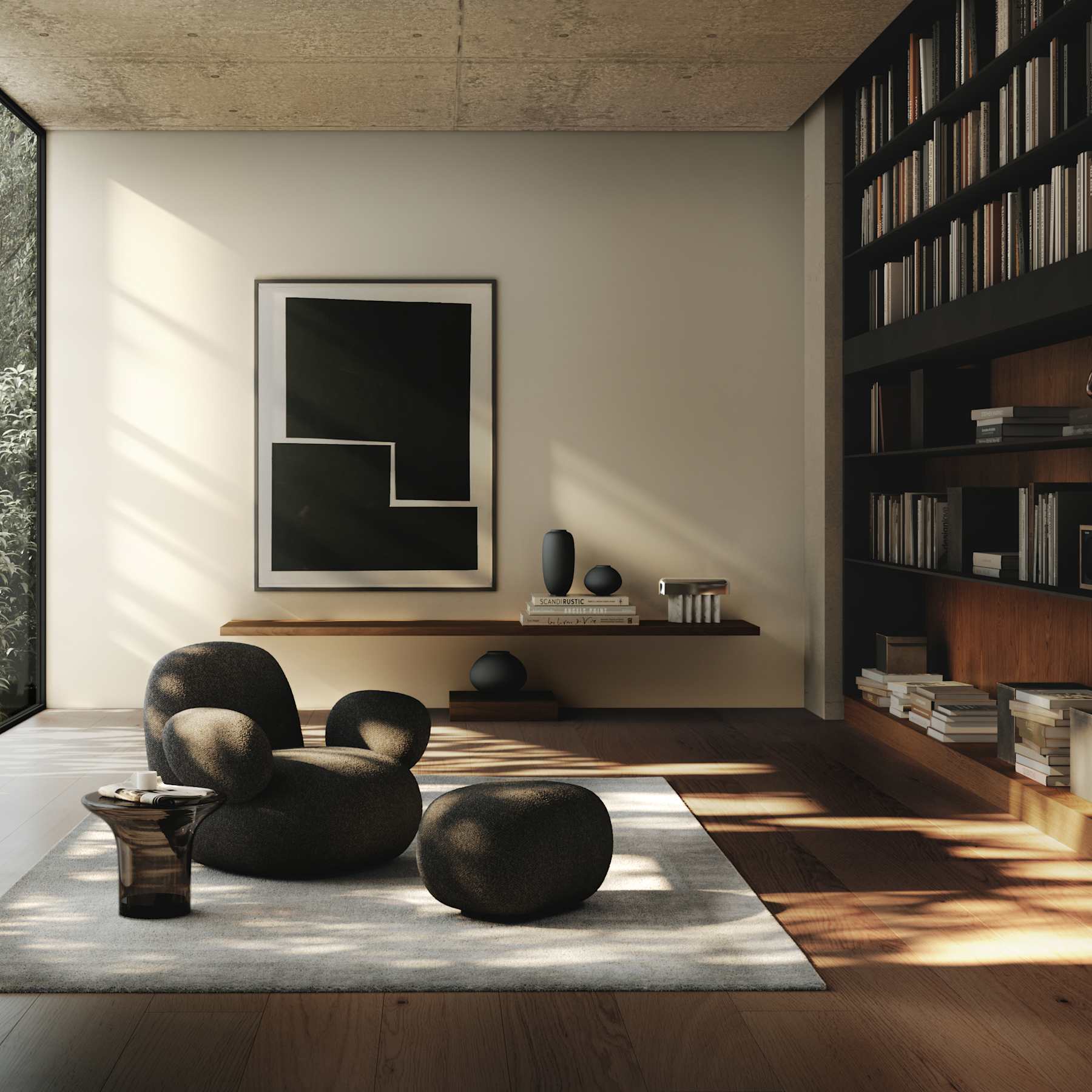 TRUMPET coffee table smoked glass