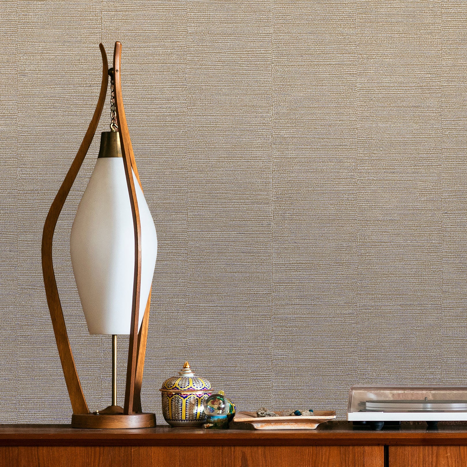 Metallic striped structural wallpaper SCANDIUM - SABLE/SILVER beige