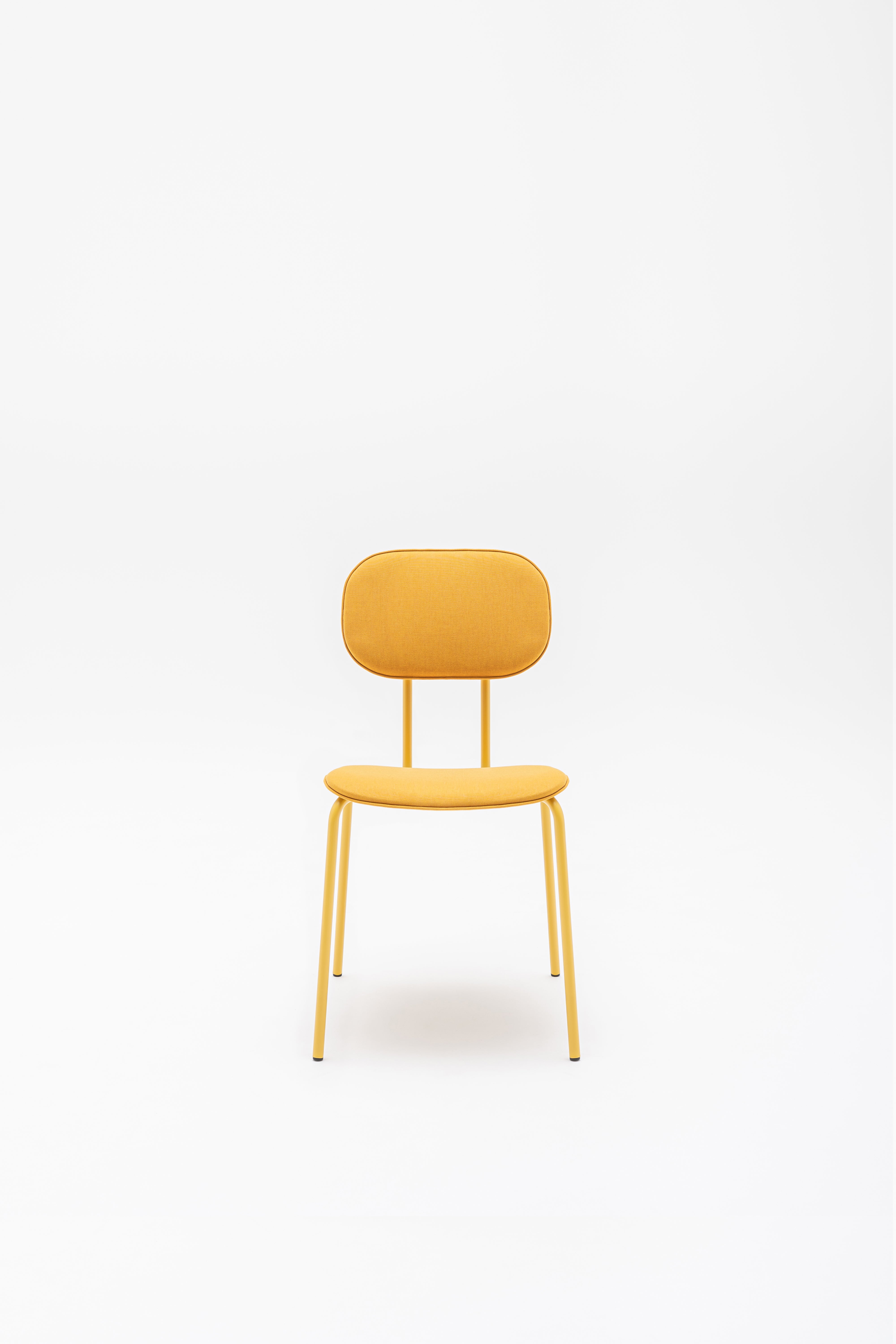 Gestoffeerde stoel NEW SCHOOL met metalen basis