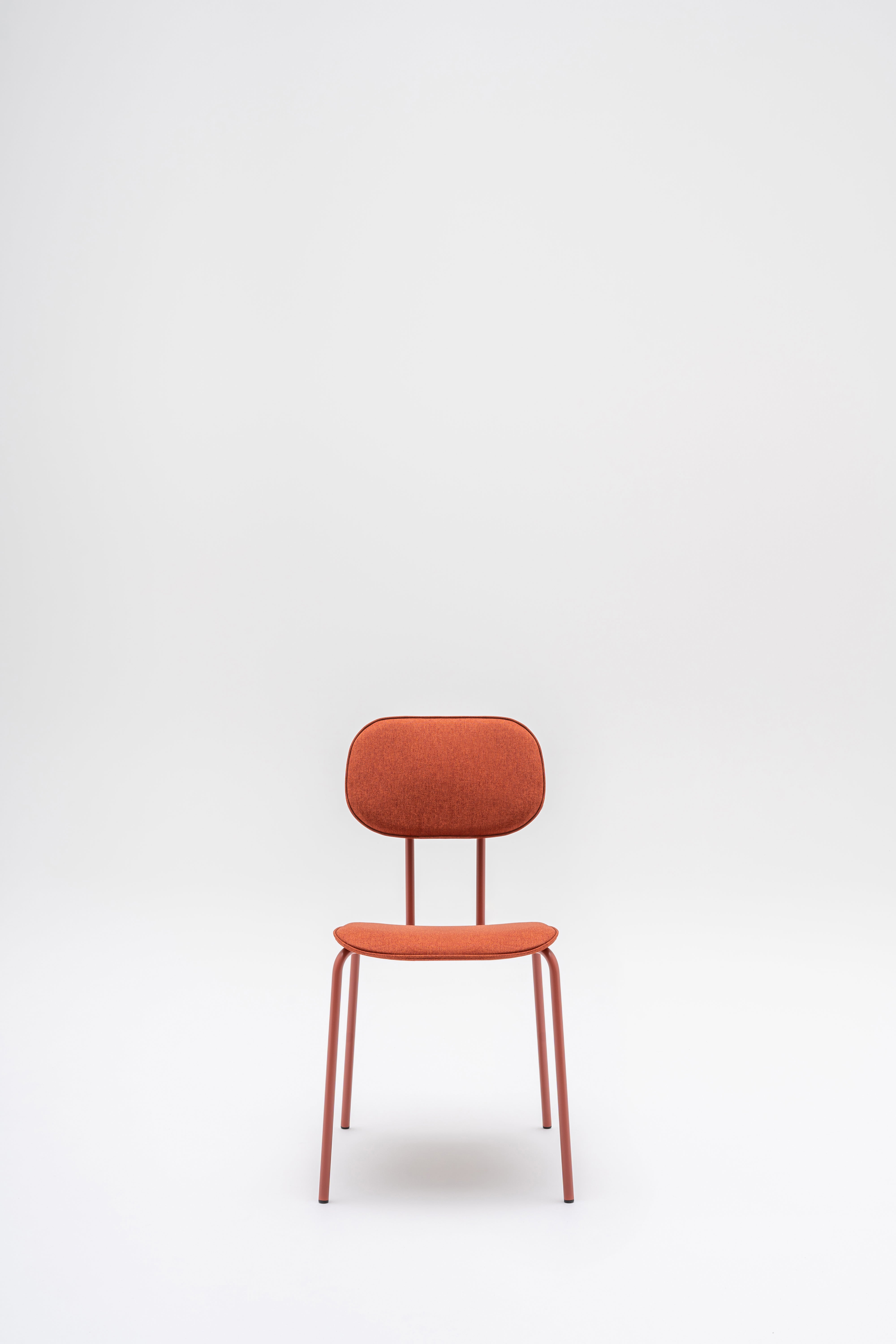 Gestoffeerde stoel NEW SCHOOL met metalen basis