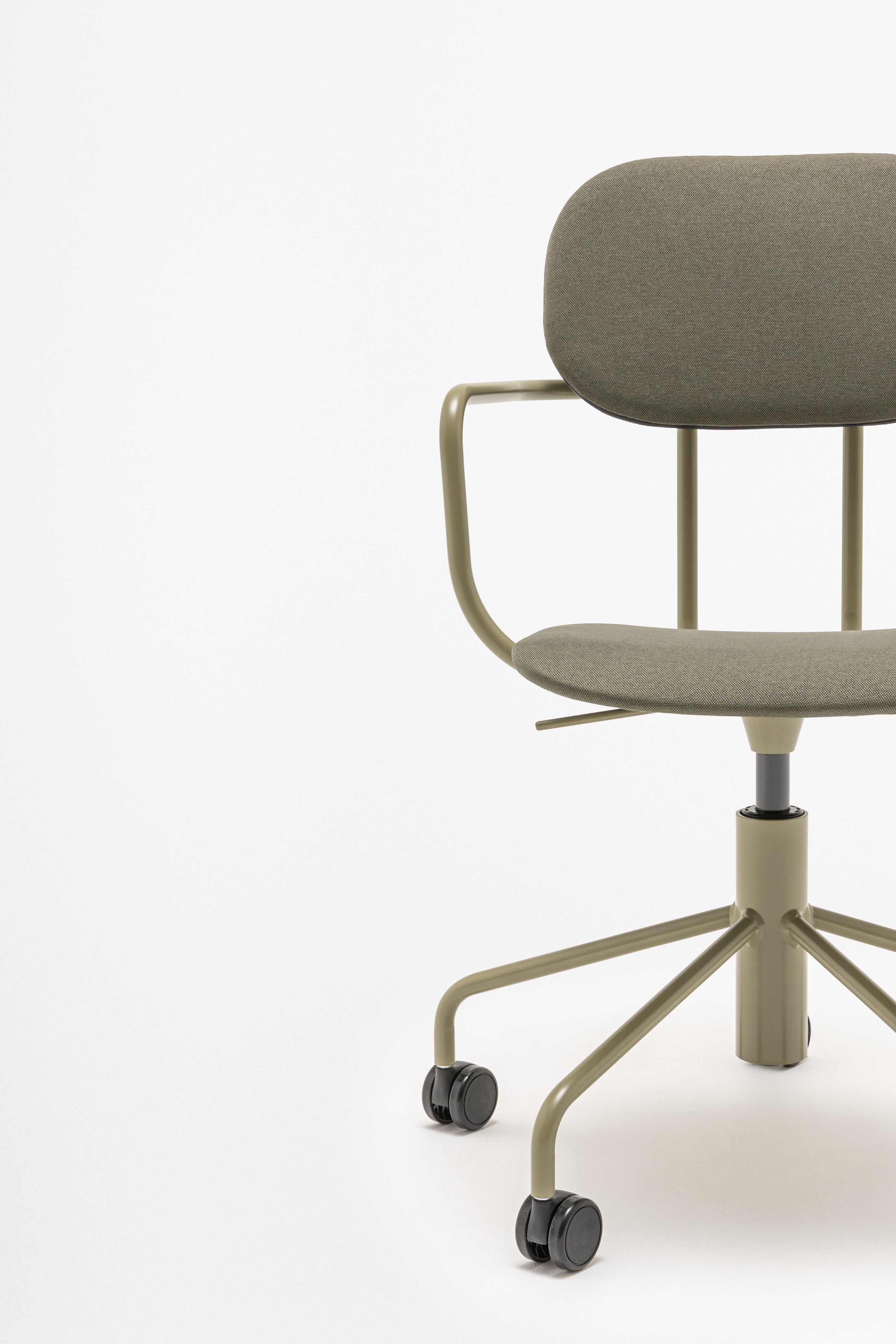 Bureau stoel met verstelbare basis NEW SCHOOL, gestoffeerd met wielen voor zachte oppervlakken
