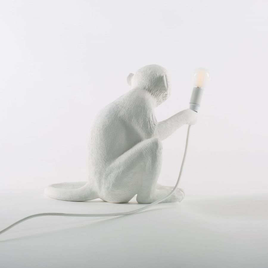 Lampa stołowa MONKEY SITTING biały