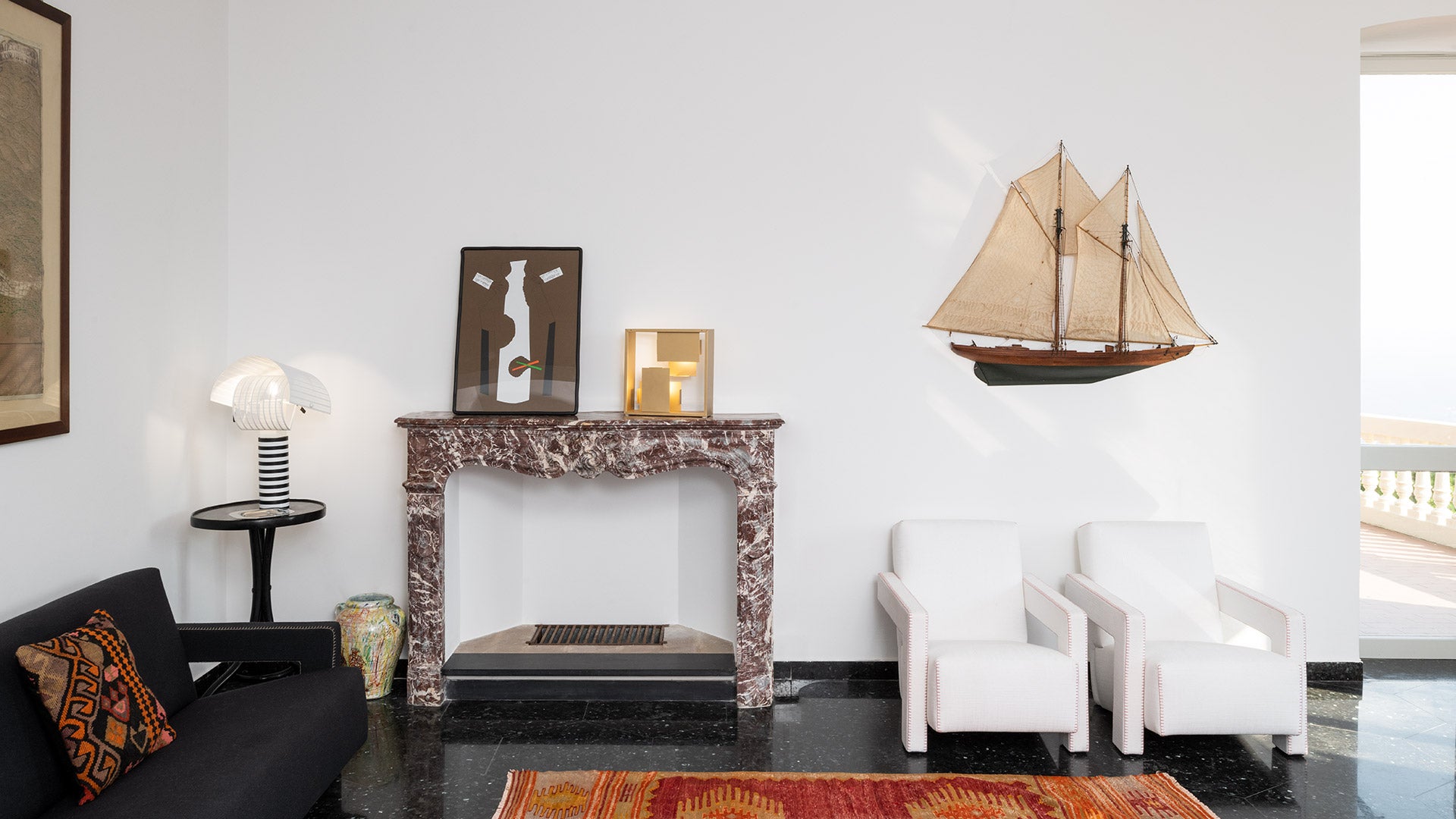 Tafellamp SHOGUN wit met zwart