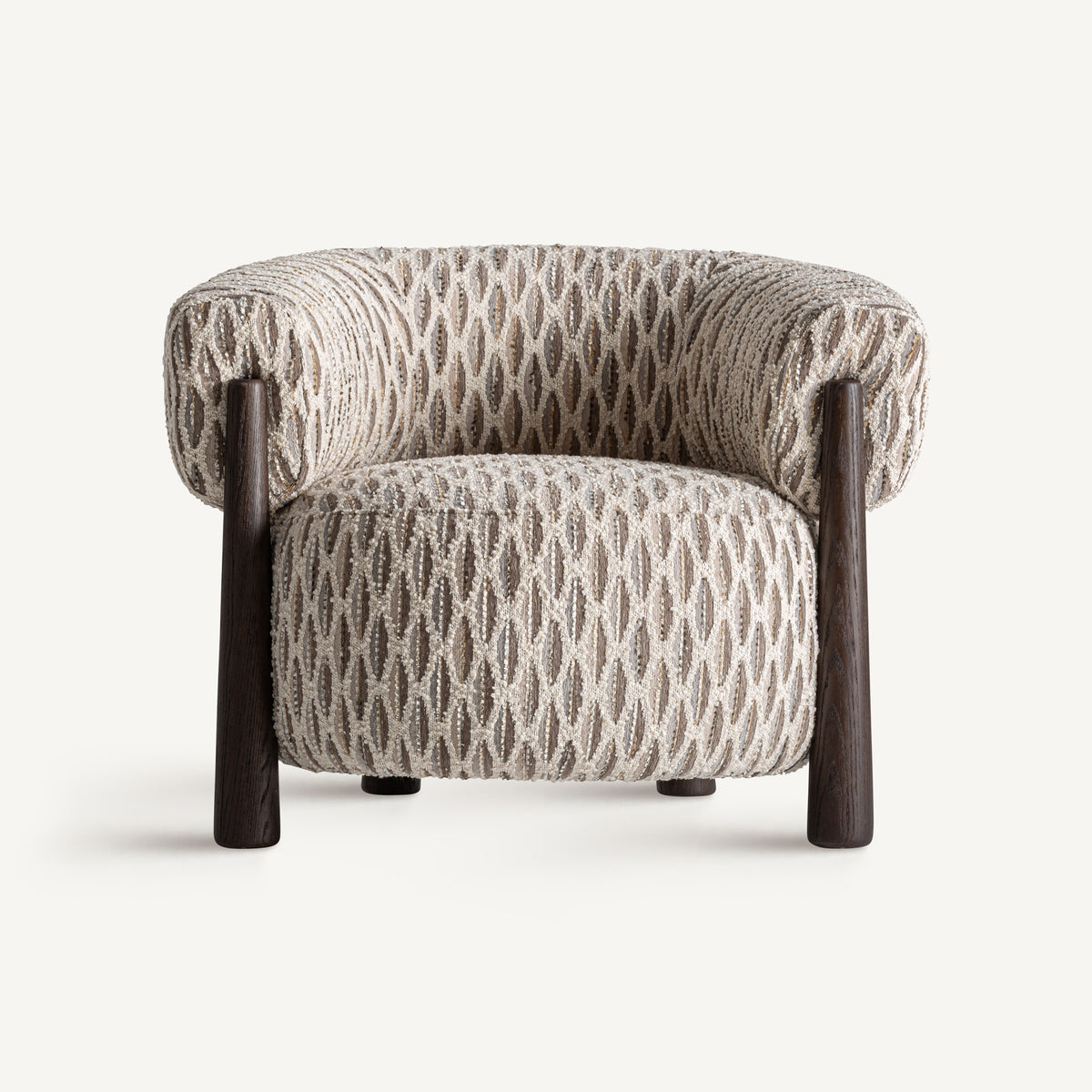 Beige TIFFEN fauteuil met houten basis