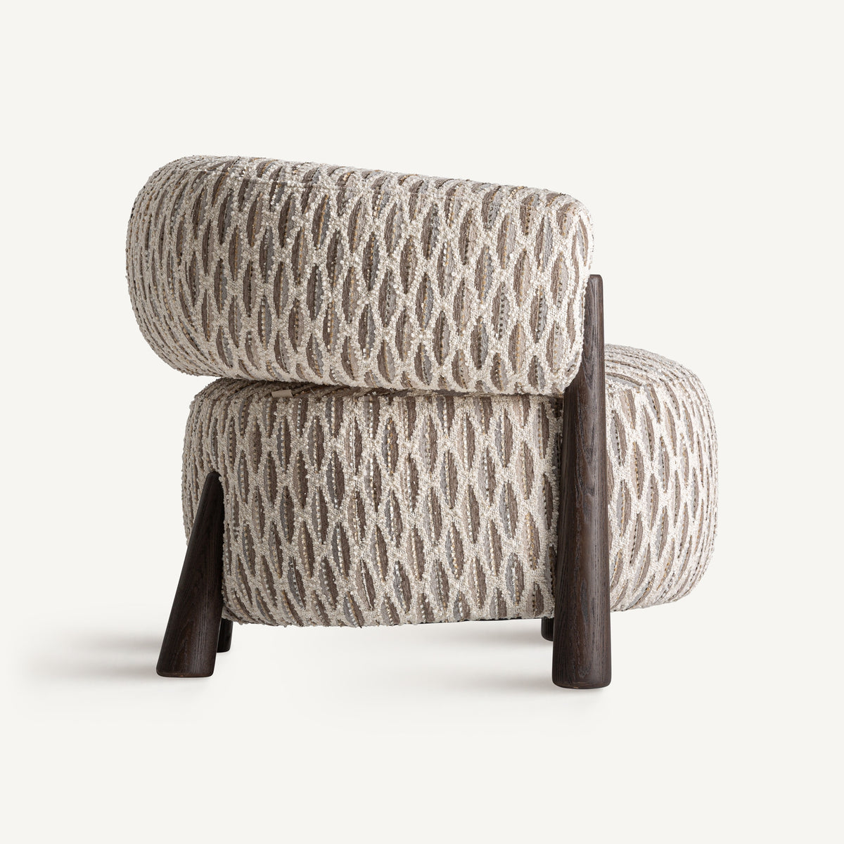 Beige TIFFEN fauteuil met houten basis