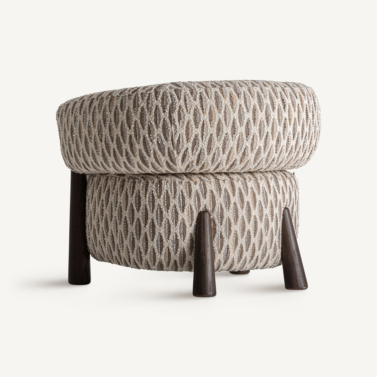 Beige TIFFEN fauteuil met houten basis