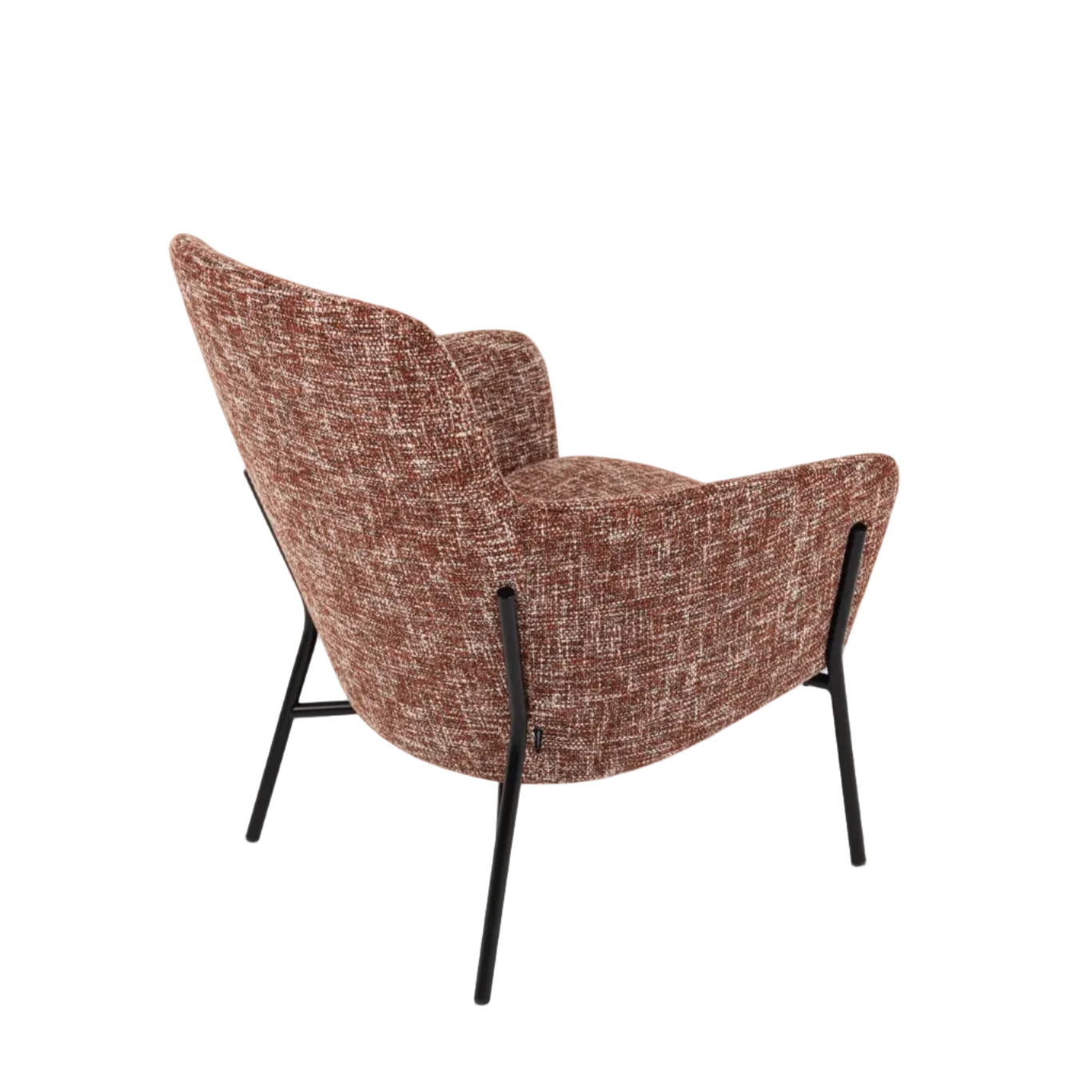 SLOT LOW upholstered armchair with metal base