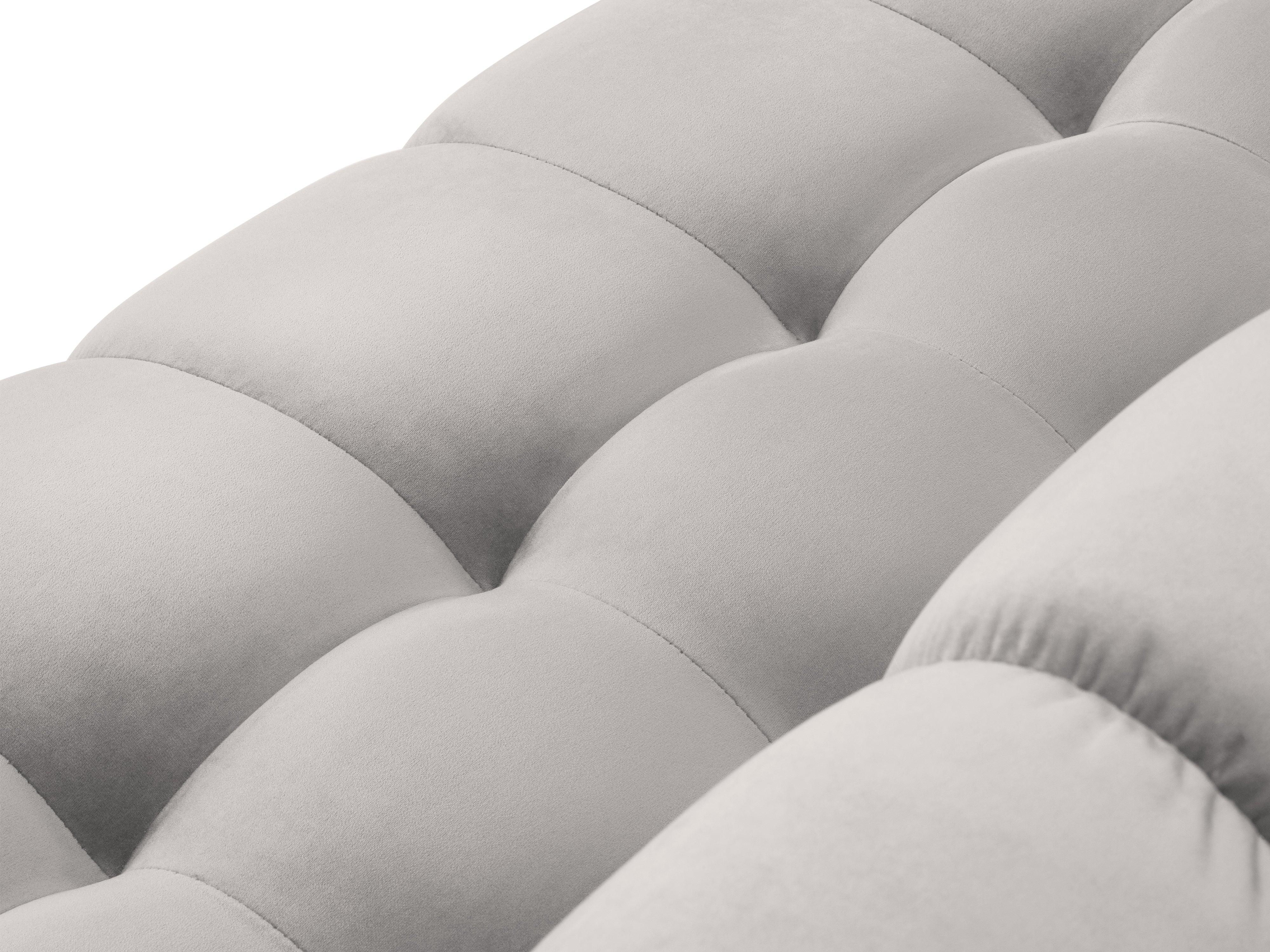 Sofa aksamitna 2-osobowa BALI srebrny z czarną podstawą – Cosmopolitan Design