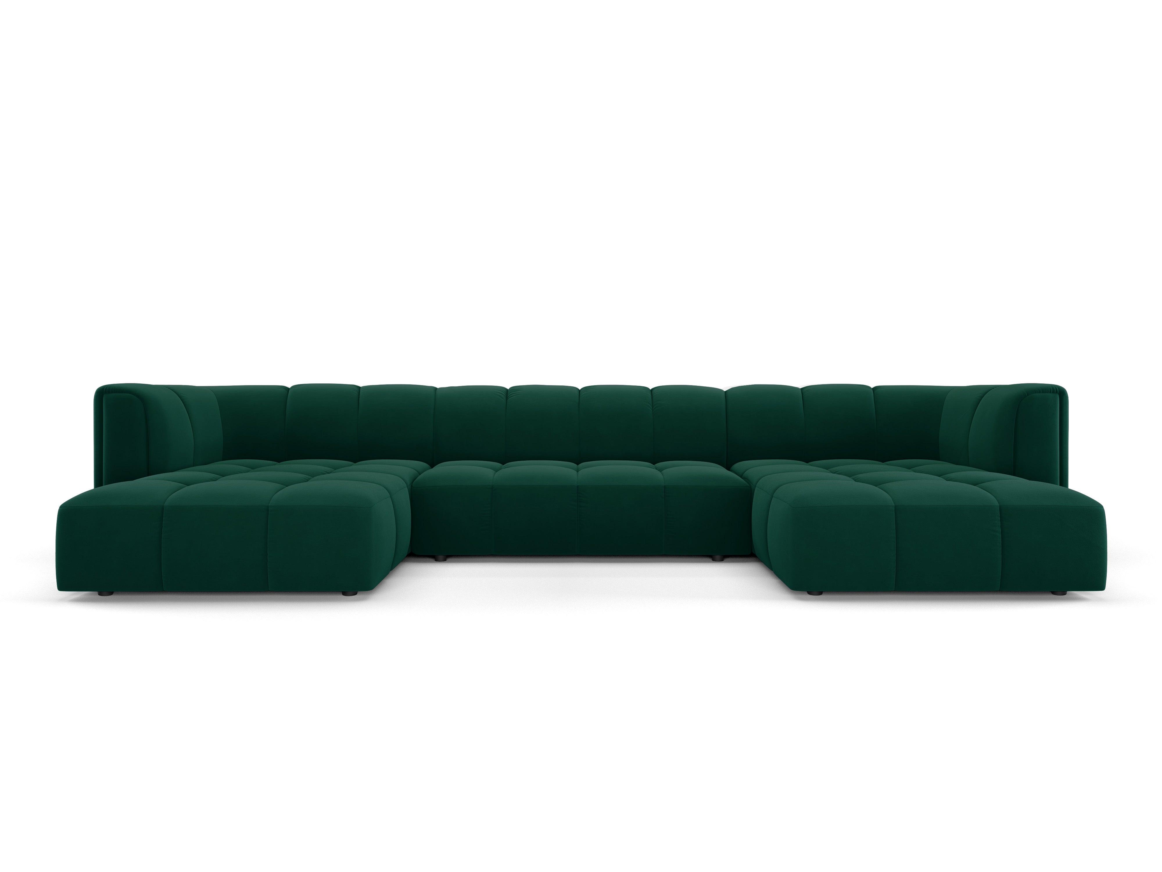 Sofa panoramiczna aksamitna FRANCESCA butelkowa zieleń Milo Casa    Eye on Design