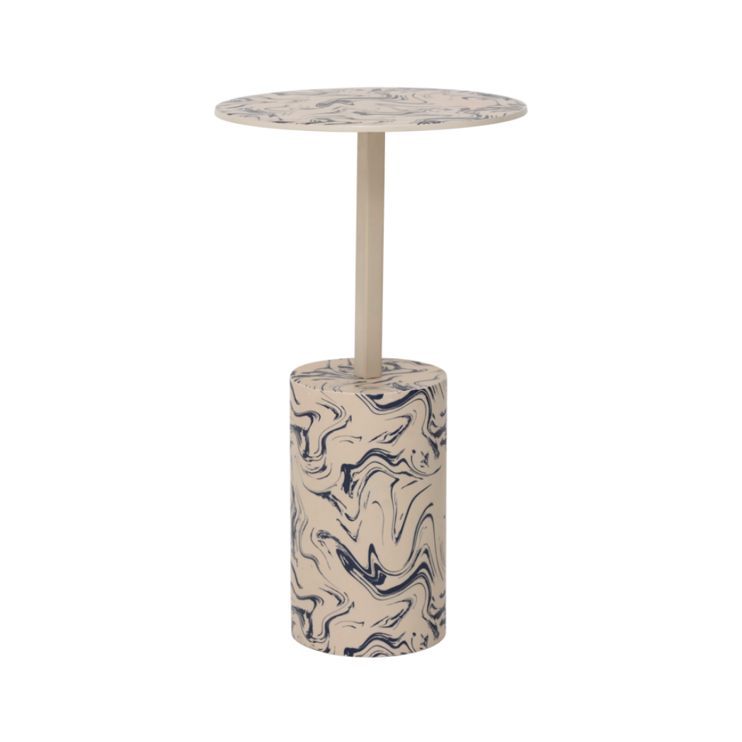 Beistelltisch STEN beige mit Blau