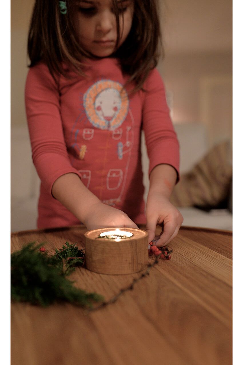 Zestaw świeczników na tealighty ENLIGHTENMENT dąb