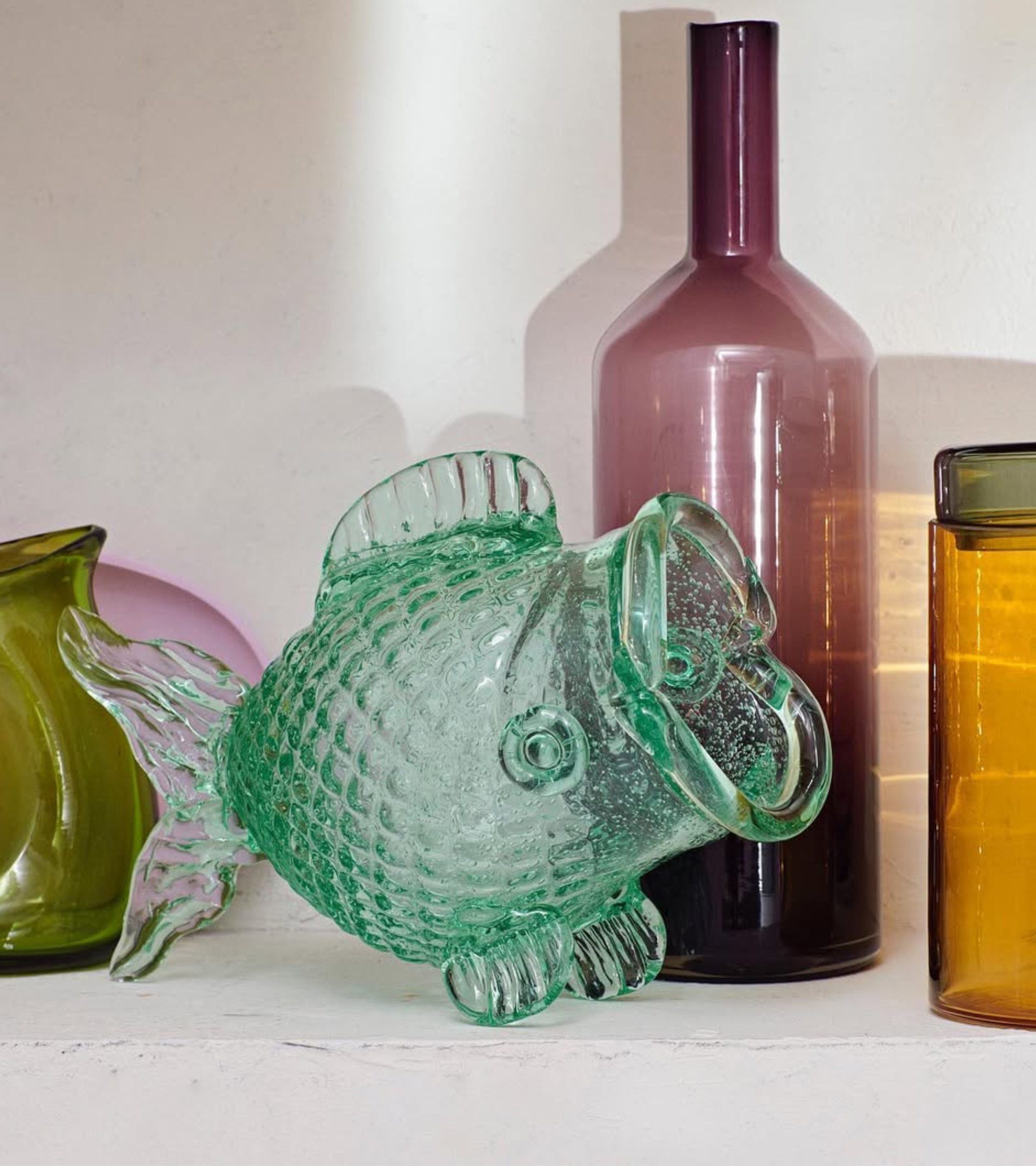 FAT FISH Behälter grünes Glas